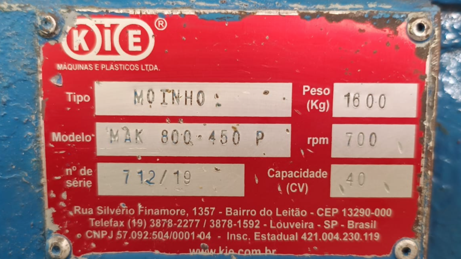 Moinho 800x450 Motor 60cv Marca Kie — foto 4